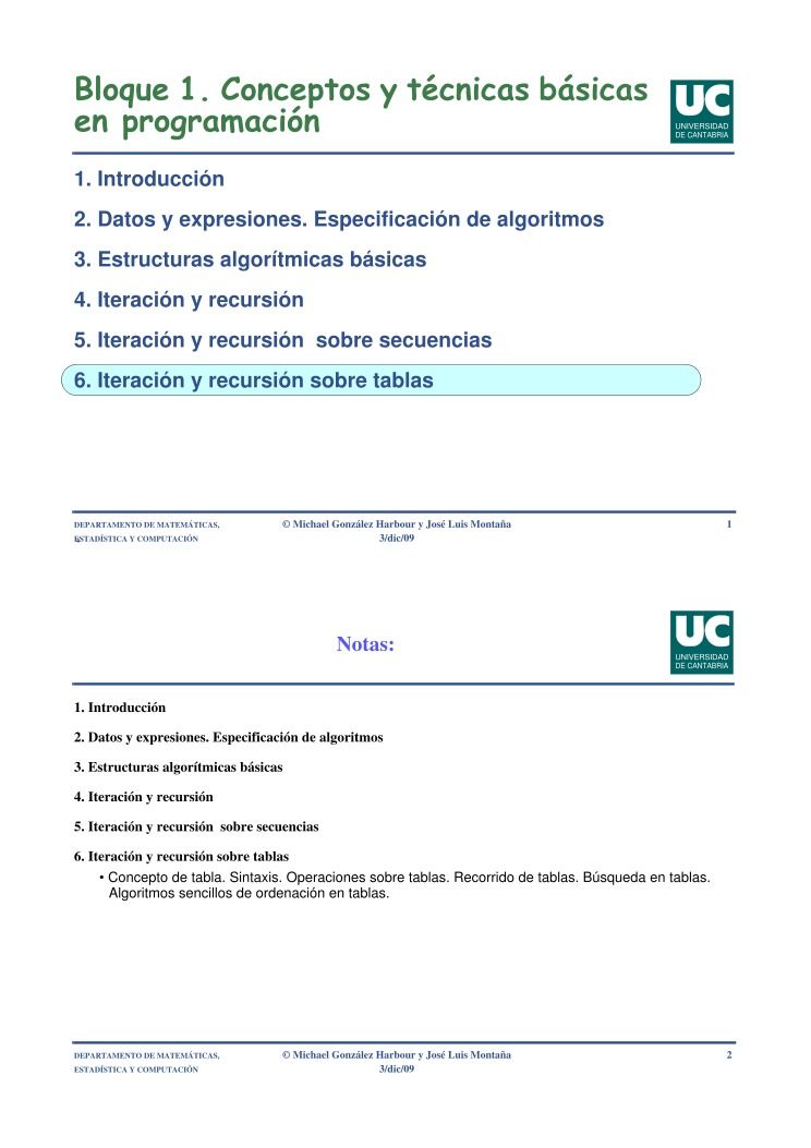 Imágen de pdf Bloque 1. Conceptos y técnicas básicas en programación - 6. Iteración y recursión sobre tablas