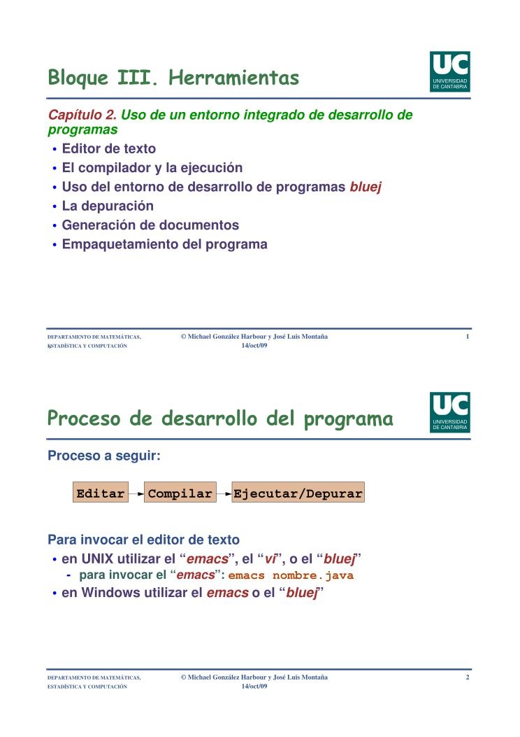 Imágen de pdf Bloque III. Herramientas - Capítulo 2. Uso de un entorno integrado de desarrollo de programas