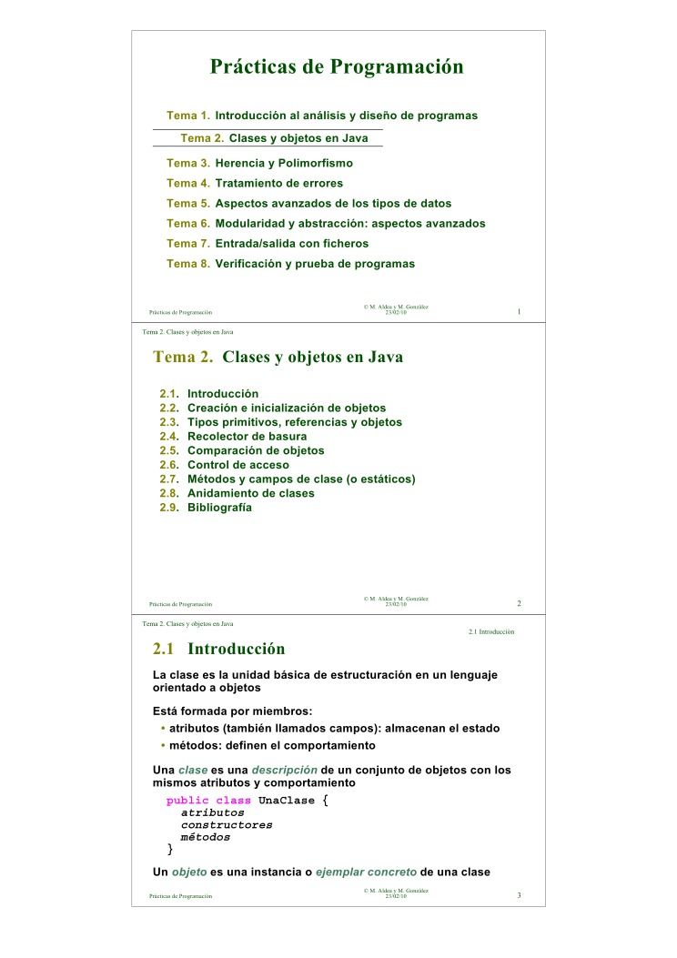 Imágen de pdf Prácticas de Programación - Tema 2. Clases y objetos en Java