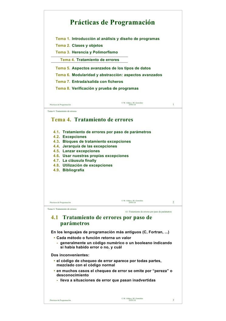 Imágen de pdf Prácticas de Programación - Tema 4. Tratamiento de errores