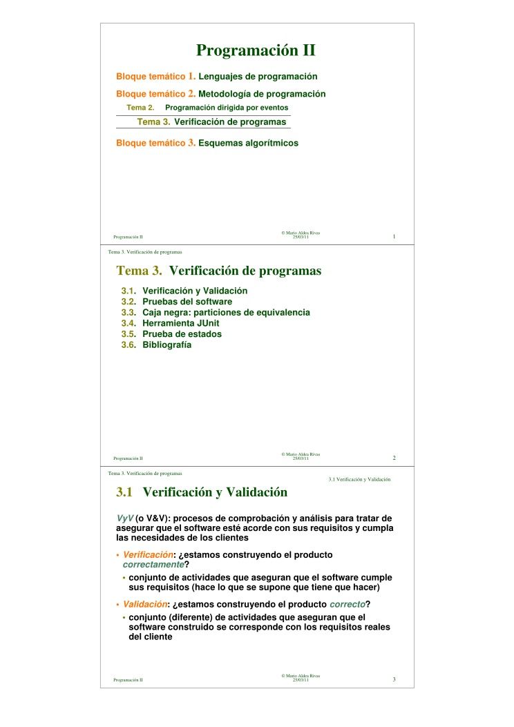 Imágen de pdf Programación II - Tema 3. Verificación de programas