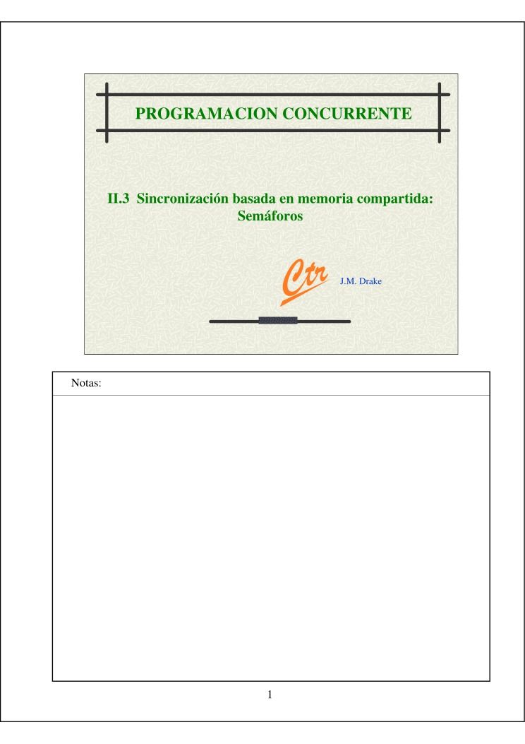 Imágen de pdf PROGRAMACION CONCURRENTE - II.3 Sincronización basada en memoria compartida: Semáforos