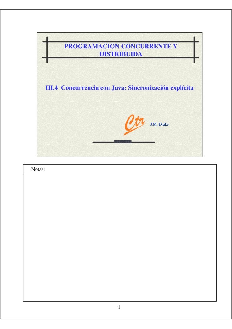 Imágen de pdf PROGRAMACION CONCURRENTE Y DISTRIBUIDA - III.4 Concurrencia con Java: Sincronización