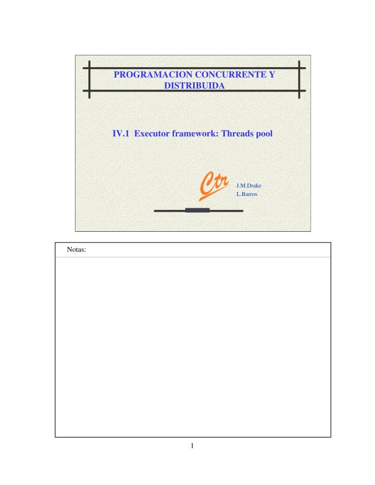 Imágen de pdf PROGRAMACION CONCURRENTE Y DISTRIBUIDA - IV.1 Executor framework: Threads pool
