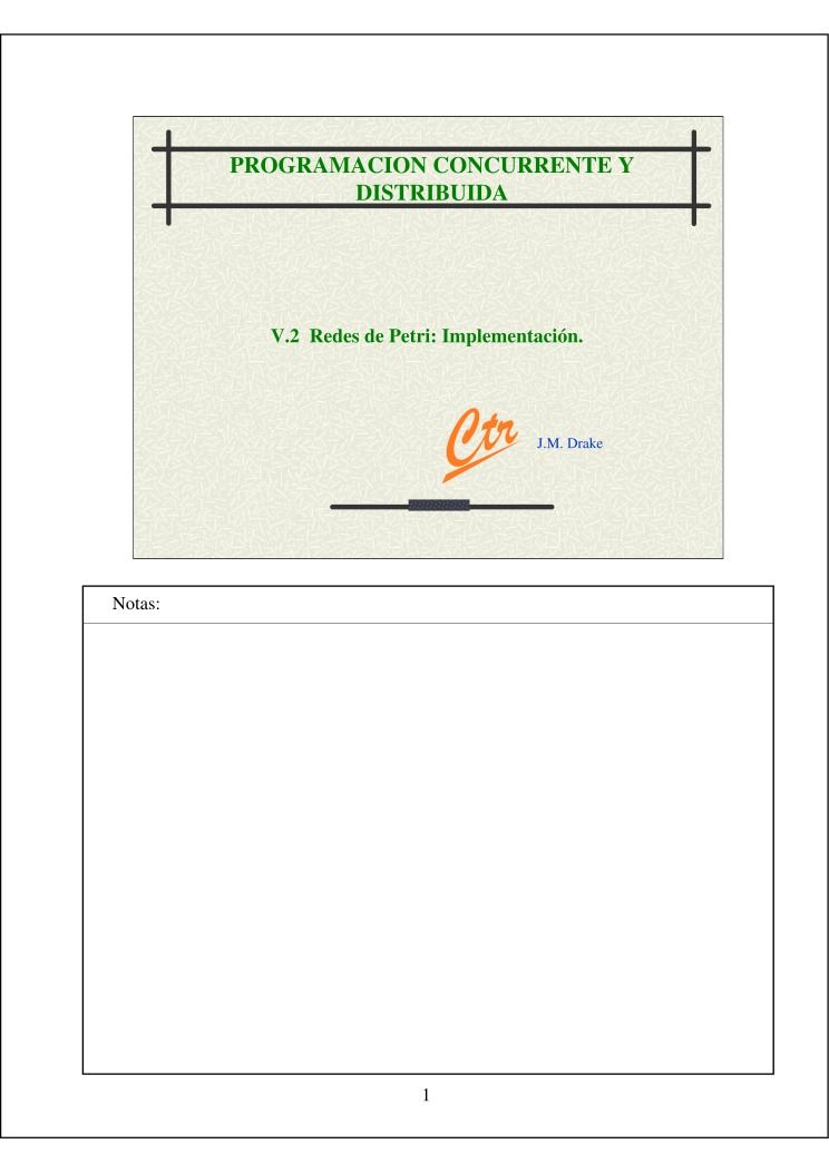 Imágen de pdf PROGRAMACION CONCURRENTE Y DISTRIBUIDA - V.2 Redes de Petri: Implementación.