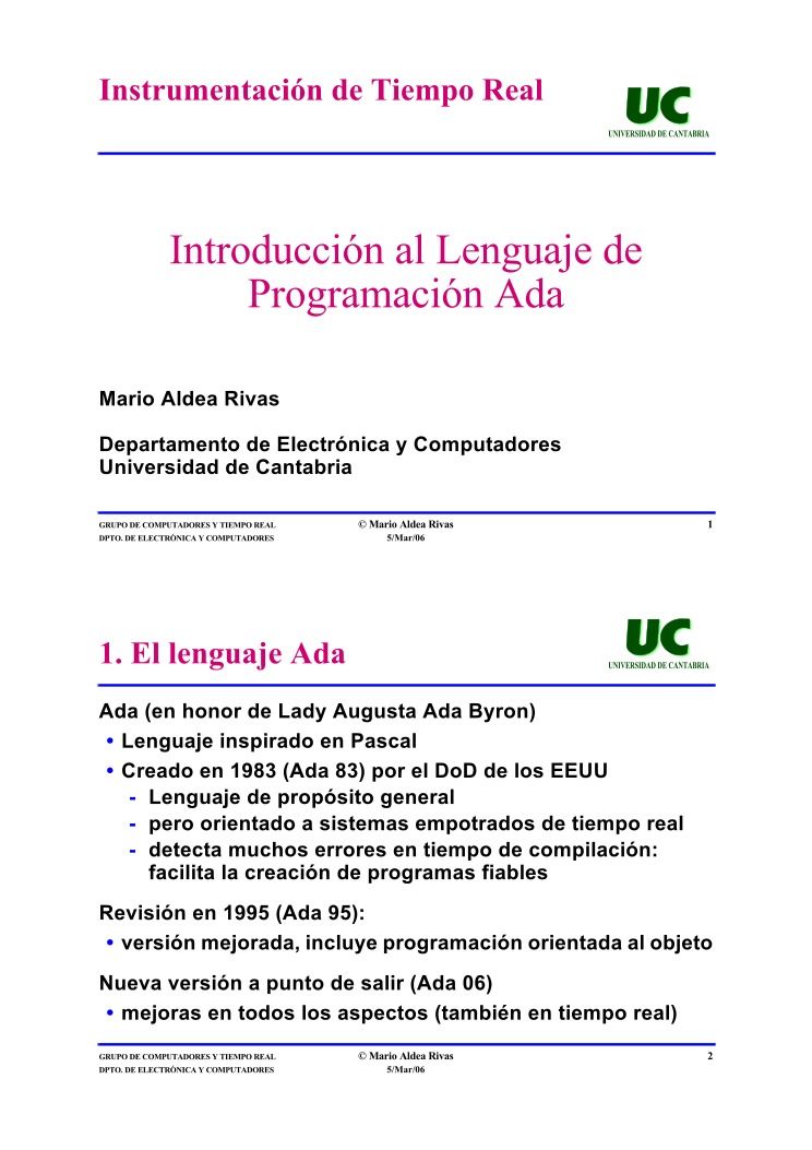 Imágen de pdf Introducción al Lenguaje de Programación Ada