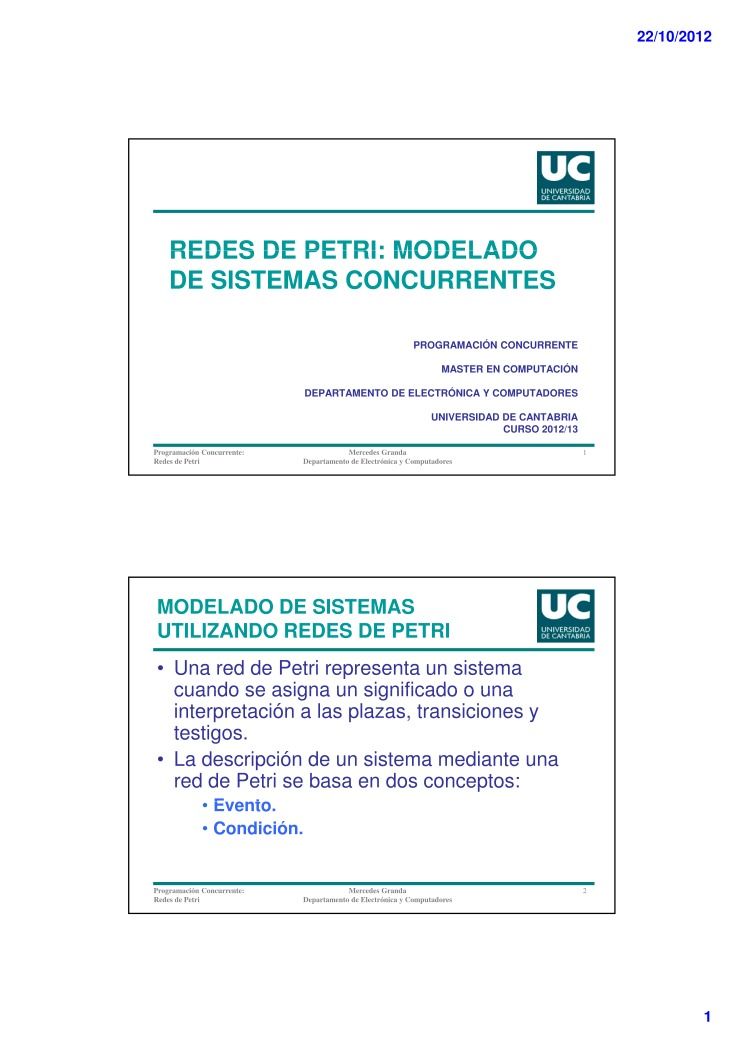 Imágen de pdf REDES DE PETRI: MODELADO DE SISTEMAS CONCURRENTES