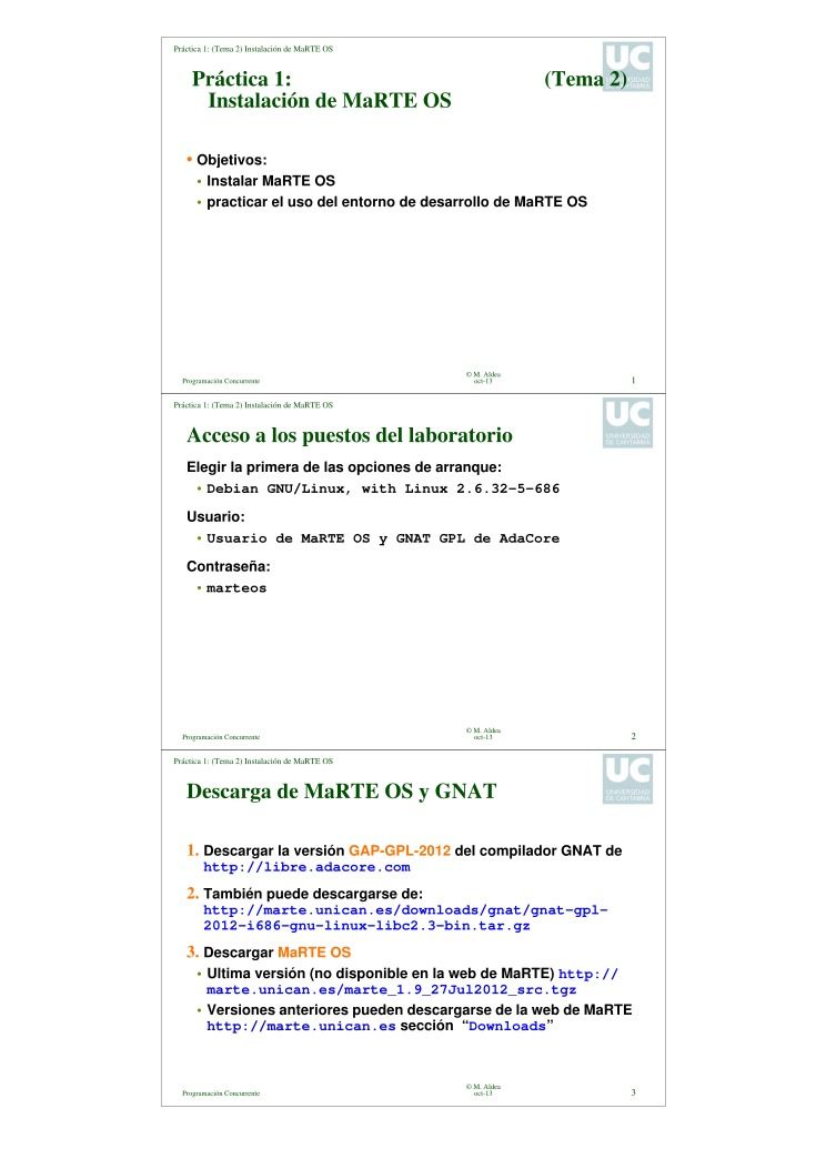 Imágen de pdf Práctica 1: (Tema 2) Instalación de MaRTE OS