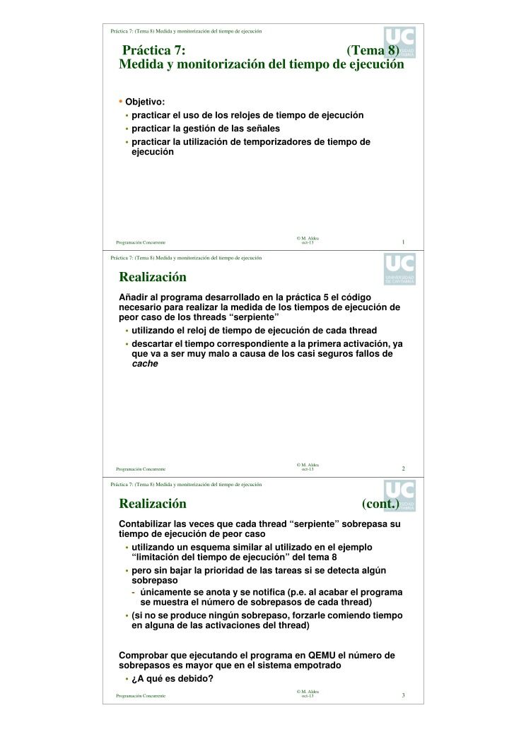 Imágen de pdf Práctica 7: (Tema 8) Medida y monitorización del tiempo de ejecución