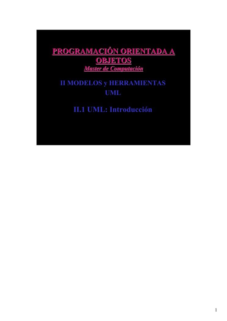 Imágen de pdf PROGRAMACIÓN ORIENTADA A OBJETOS - II MODELOS y HERRAMIENTAS UML