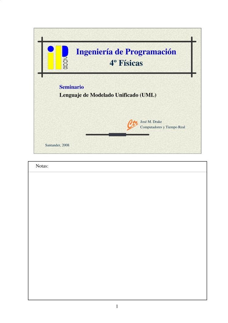 Imágen de pdf Ingeniería de Programación 4º Físicas - Lenguaje de Modelado Unificado (UML)