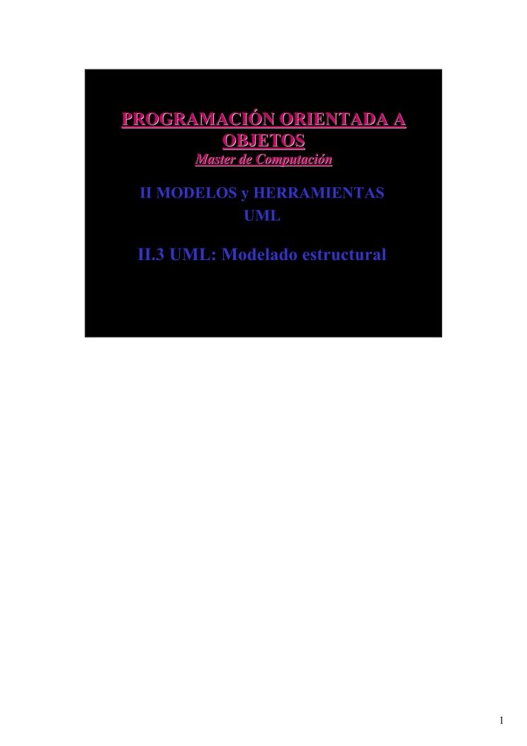 Imágen de pdf PROGRAMACIÓN ORIENTADA A OBJETOS - II MODELOS y HERRAMIENTAS UML