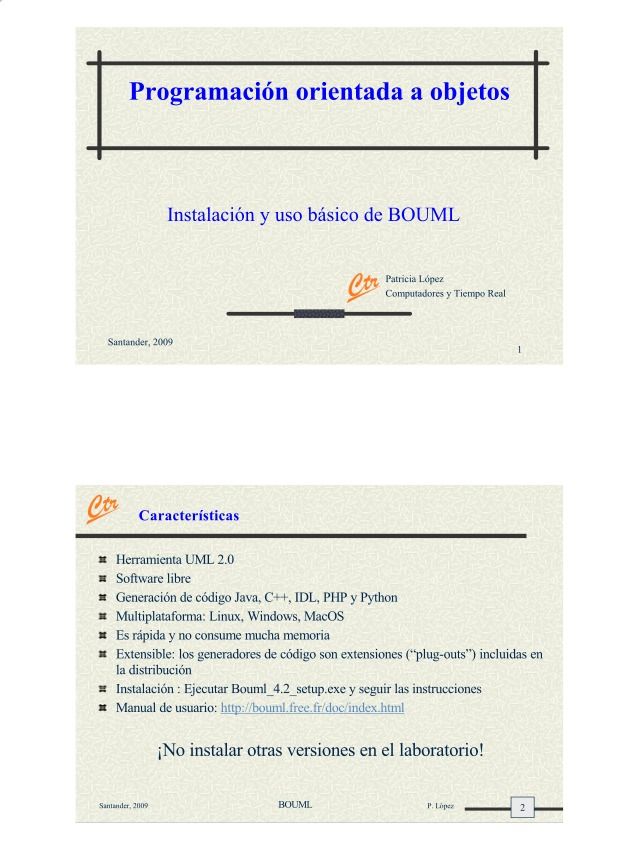 Imágen de pdf Programación orientada a objetos - Instalación y uso básico de BOUML