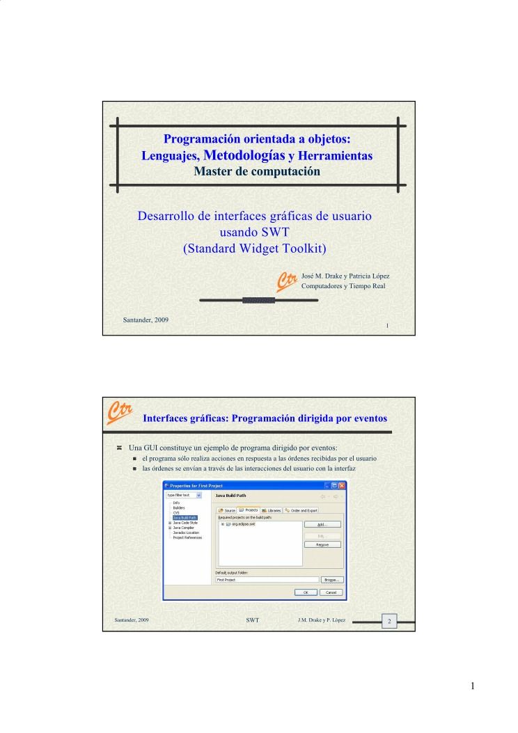 Imágen de pdf Programación orientada a objetos: Lenguajes, Metodologías y Herramientas - Desarrollo de interfaces gráficas de usuario usando SWT