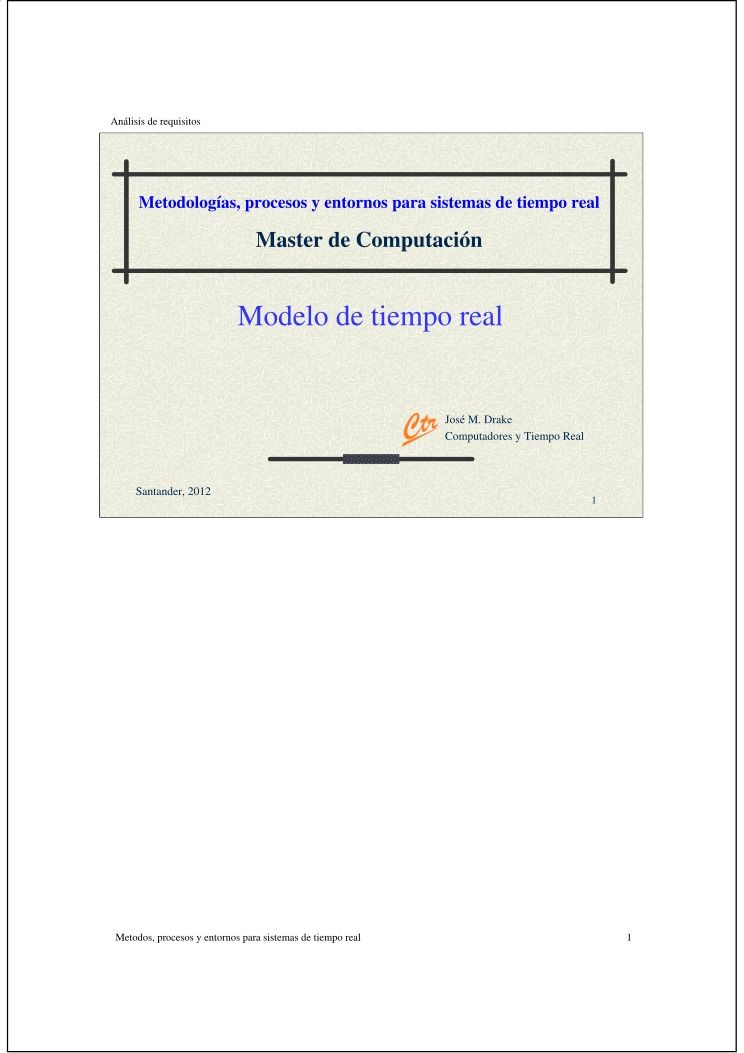 Imágen de pdf Metodologías, procesos y entornos para sistemas de tiempo real - Master de Computación
