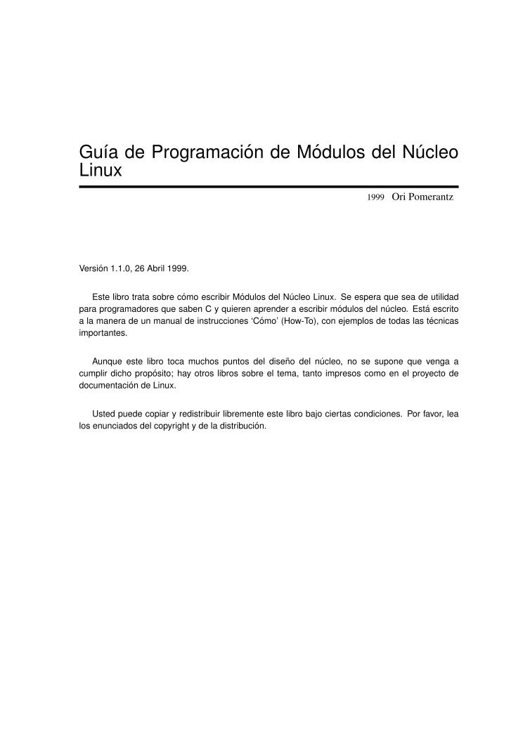 Imágen de pdf Guía de Programación de Módulos del Núcleo Linux