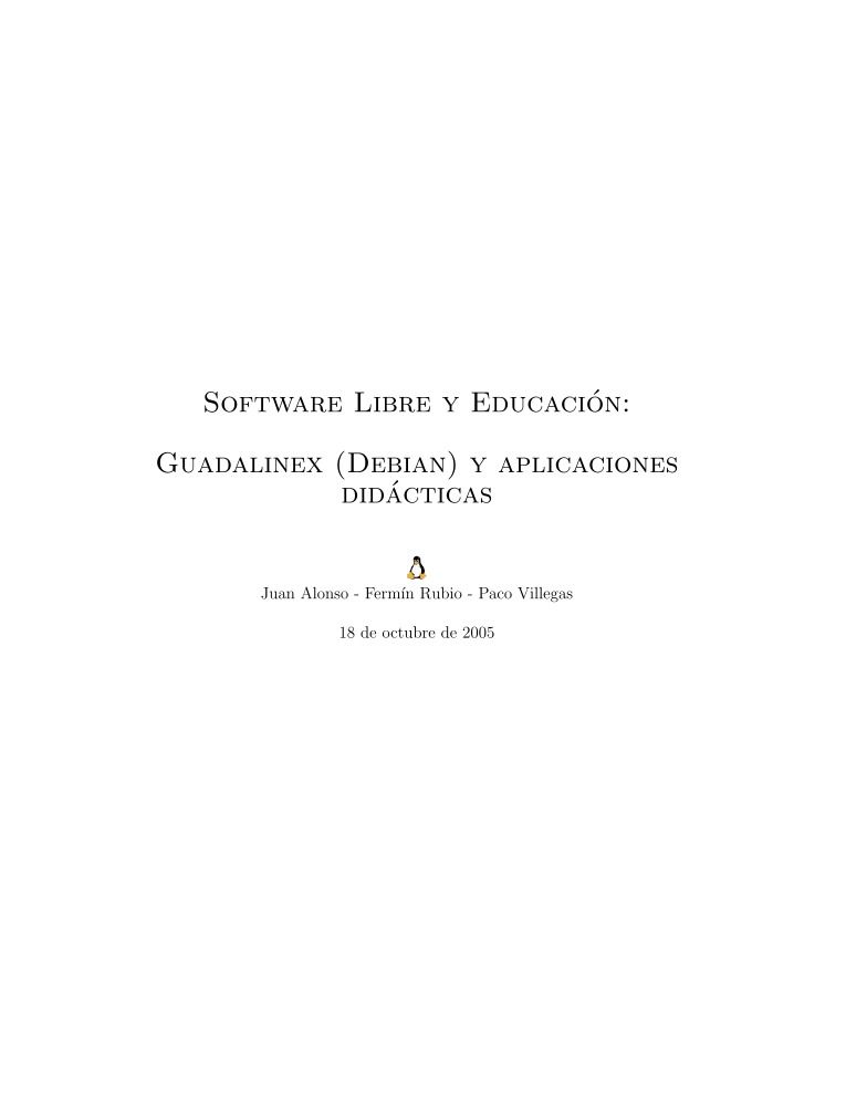 Imágen de pdf Software Libre y Educación: Guadalinex (Debian) y aplicaciones didácticas
