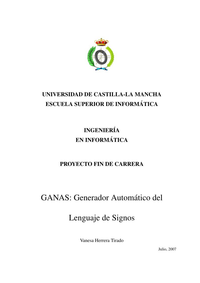 Imágen de pdf GANAS: Generador Automatico del Lenguaje de Signos