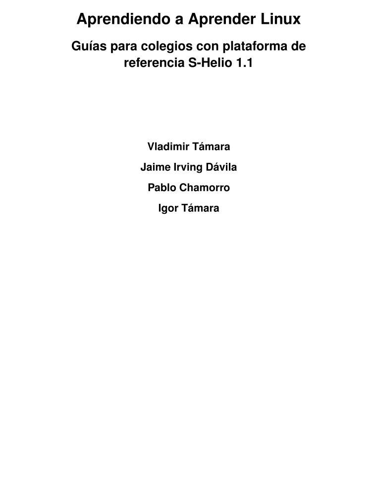 Imágen de pdf Aprendiendo a Aprender Linux - Guías para colegios con plataforma de referencia S-Helio 1.1