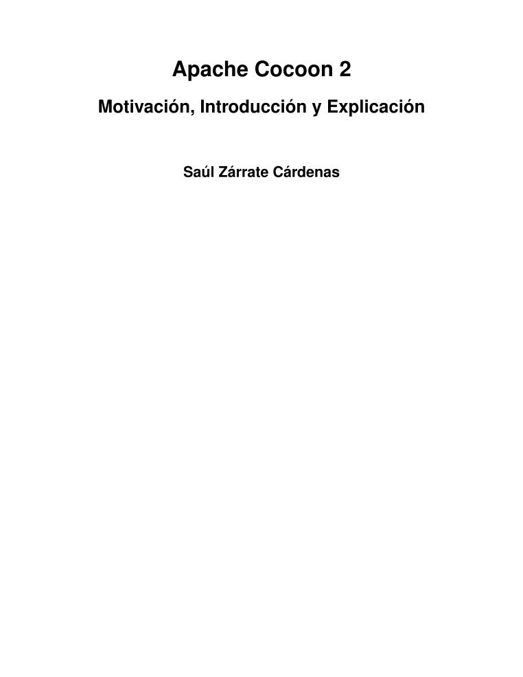 Imágen de pdf Apache Cocoon 2 Motivación, Introducción y Explicación