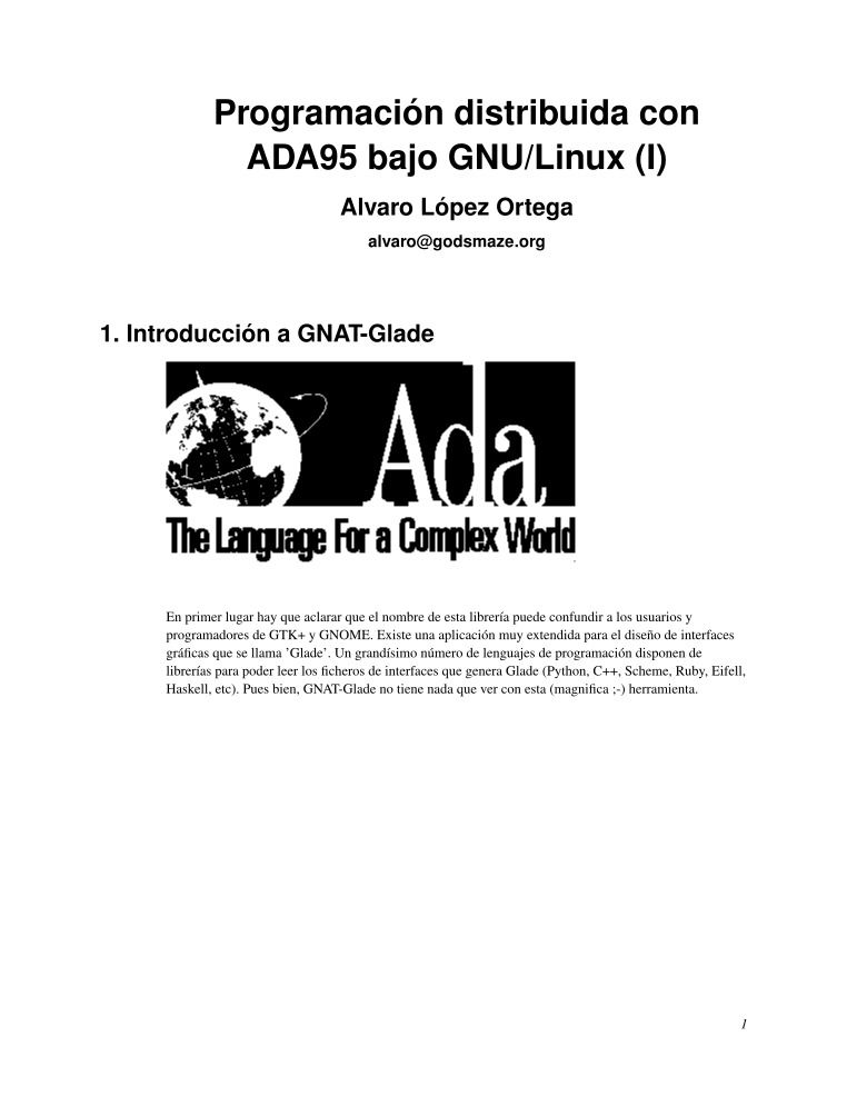 Imágen de pdf Programación distribuida con ADA95 bajo GNU/Linux (I)