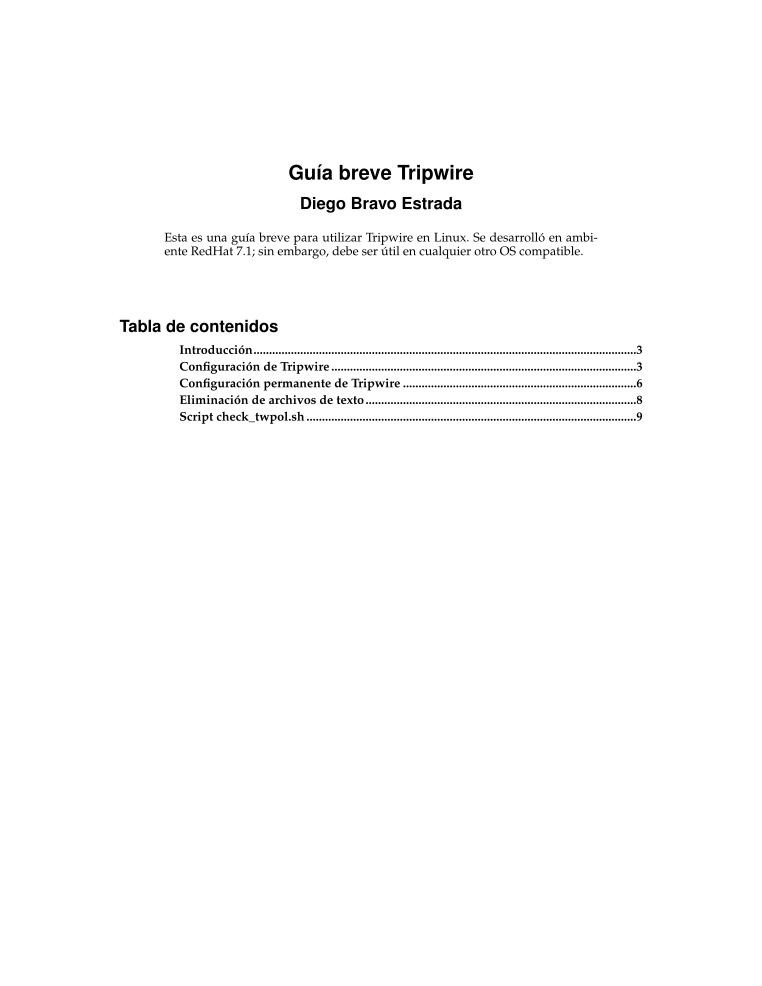 Imágen de pdf Guía breve Tripwire