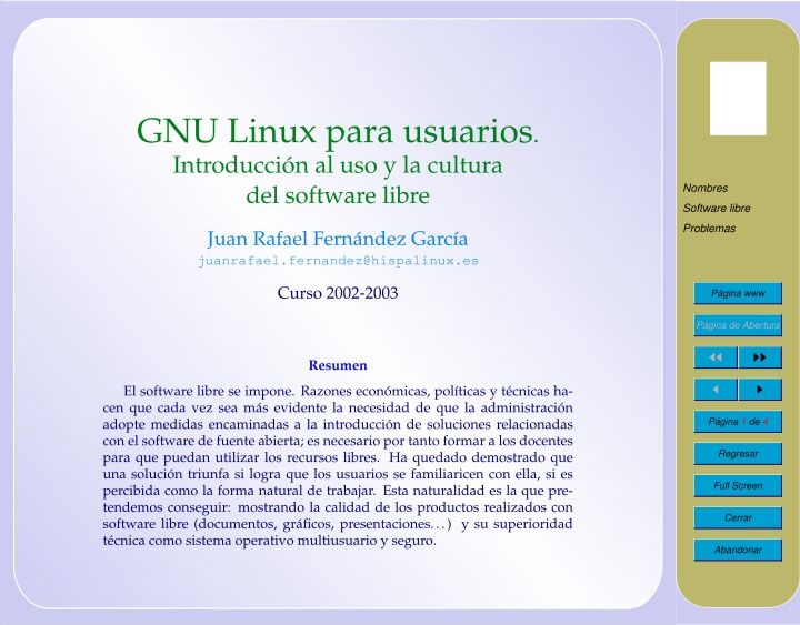 Imágen de pdf GNU Linux para usuarios - Introducción al uso y la cultura del software libre