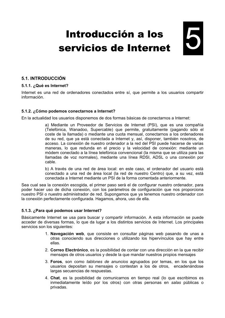 Imágen de pdf Introducción a los servicios de Internet