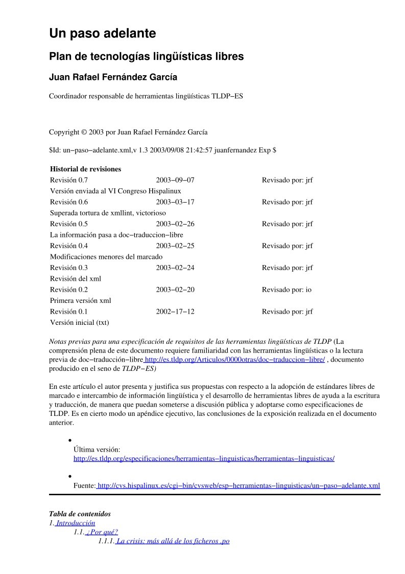 Imágen de pdf Un paso adelante - Plan de tecnologías lingüísticas libres