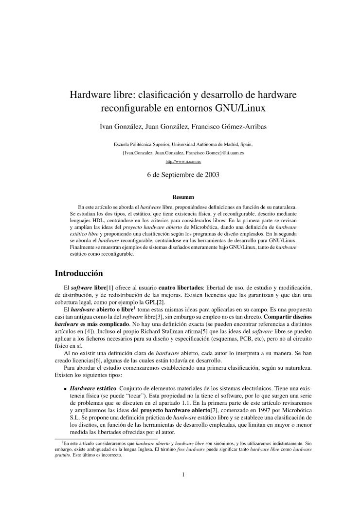 Imágen de pdf Hardware libre: clasificación y desarrollo de hardware reconfigurable en entornos GNU/Linux