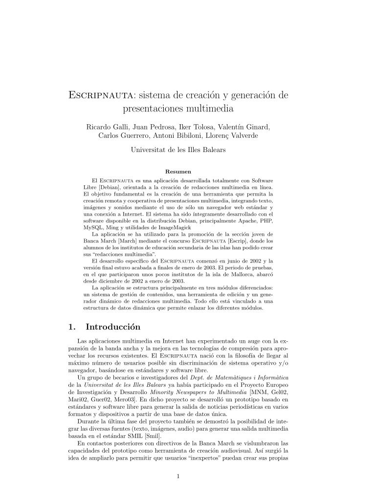 Imágen de pdf Escripnauta: sistema de creación y generación de presentaciones multimedia