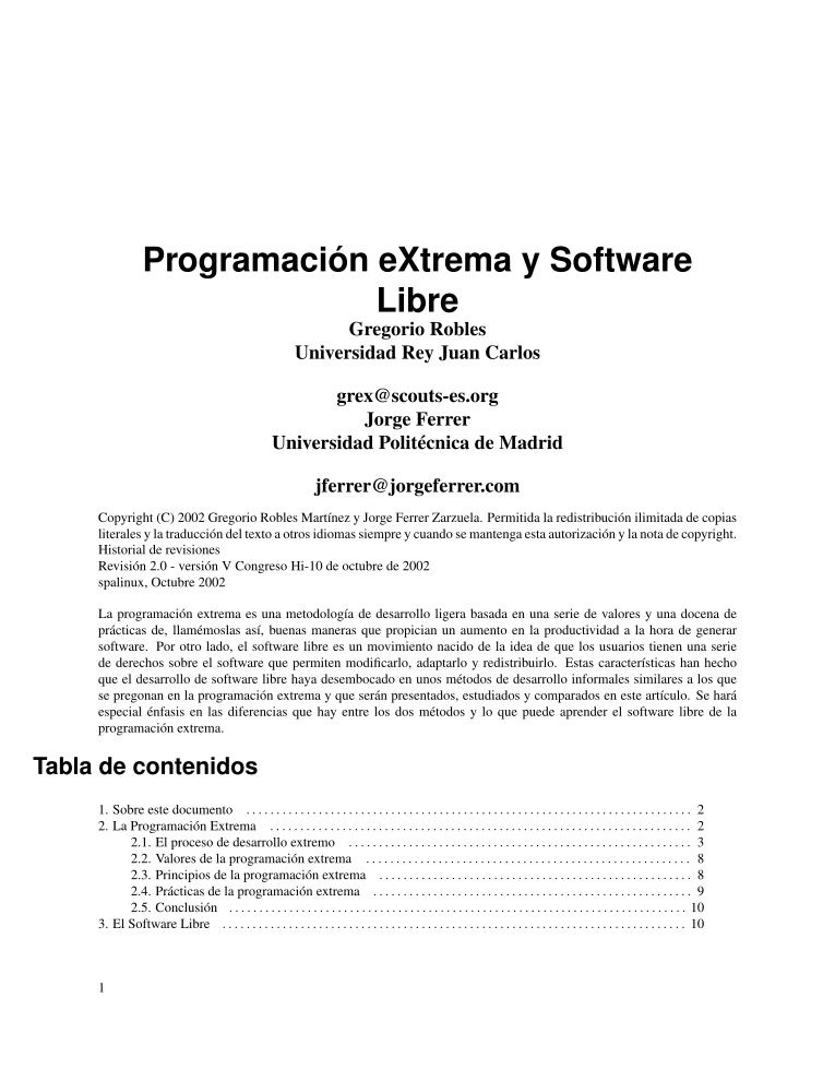 Imágen de pdf Programación eXtrema y Software Libre
