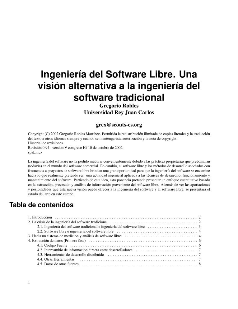 Imágen de pdf Ingeniería del Software Libre. Una visión alternativa a la ingeniería del software tradicional