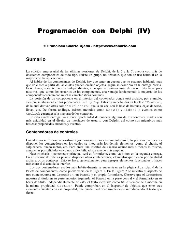 Imágen de pdf Programación con Delphi (IV)