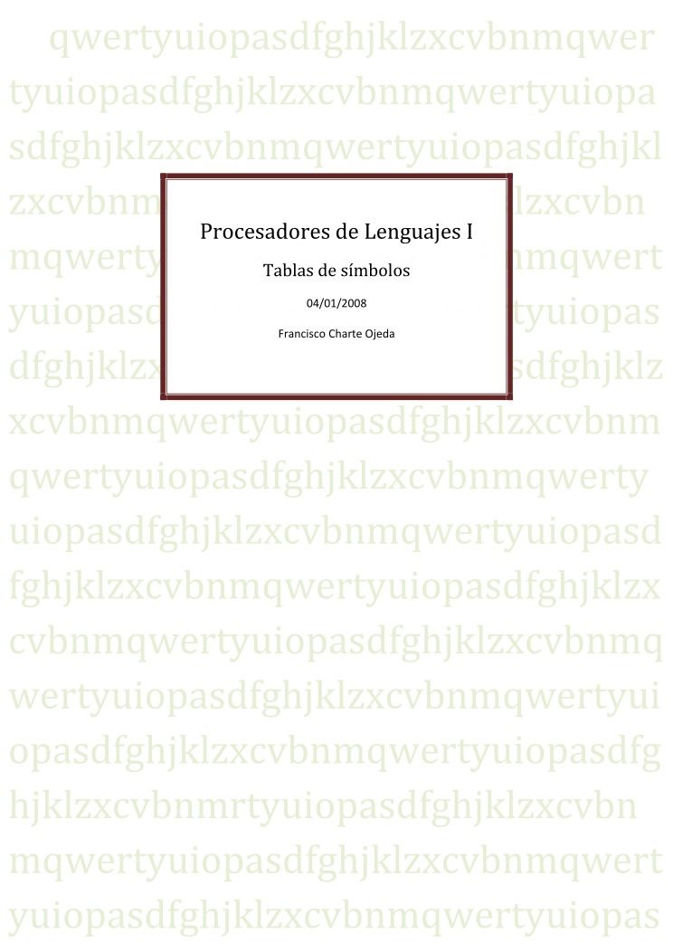Imágen de pdf Procesadores de Lenguajes I - Tablas de símbolos