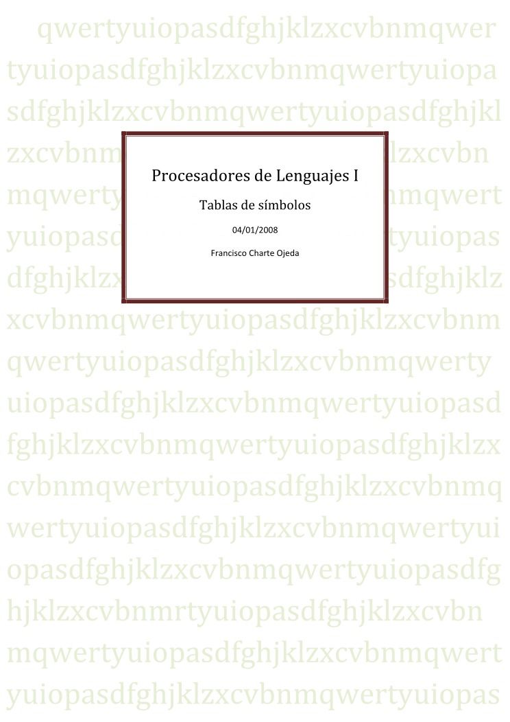 Imágen de pdf Procesadores de Lenguajes I - Tablas de símbolos