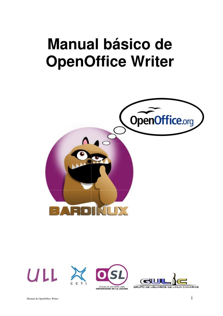 Imágen de pdf Manual básico de OpenOffice Writer