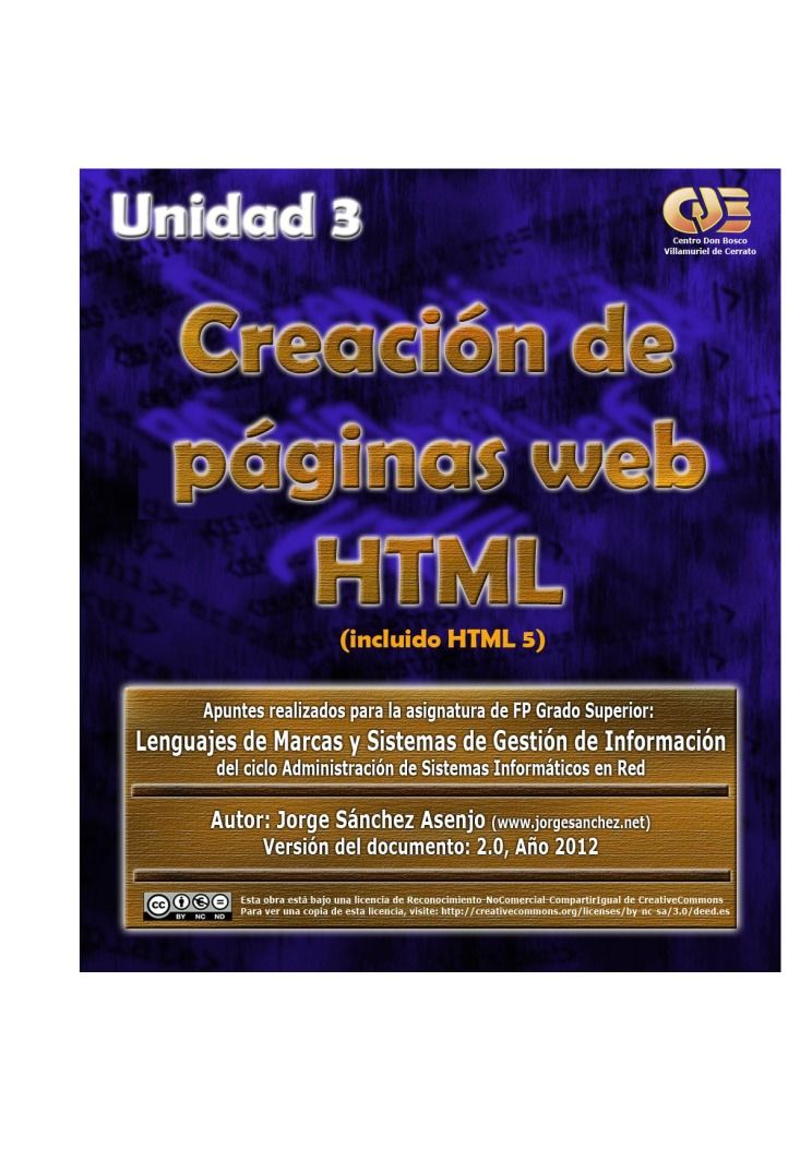 Imágen de pdf Creación de páginas web HTML (incluido HTML5)