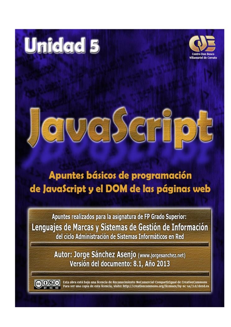 Imágen de pdf JavaScript Apuntes básicos de programación de JavaScript y el DOM de las páginas web