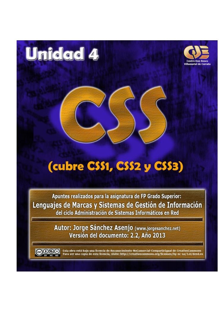 Imágen de pdf CSS (cubre CSS1, CSS2 y CSS3)