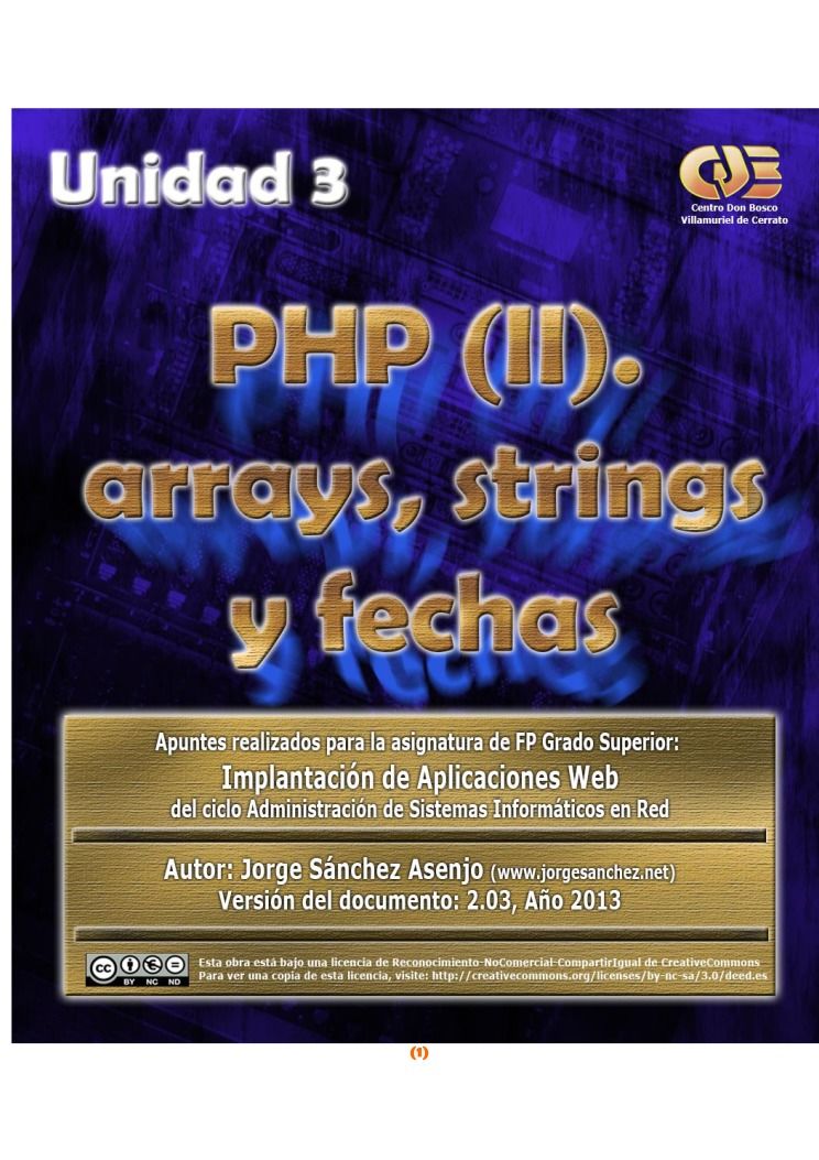 Imágen de pdf PHP (II) arrays, strings y fechas
