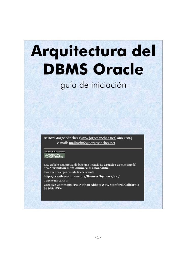 PDF de programación Arquitectura del DBMS Oracle