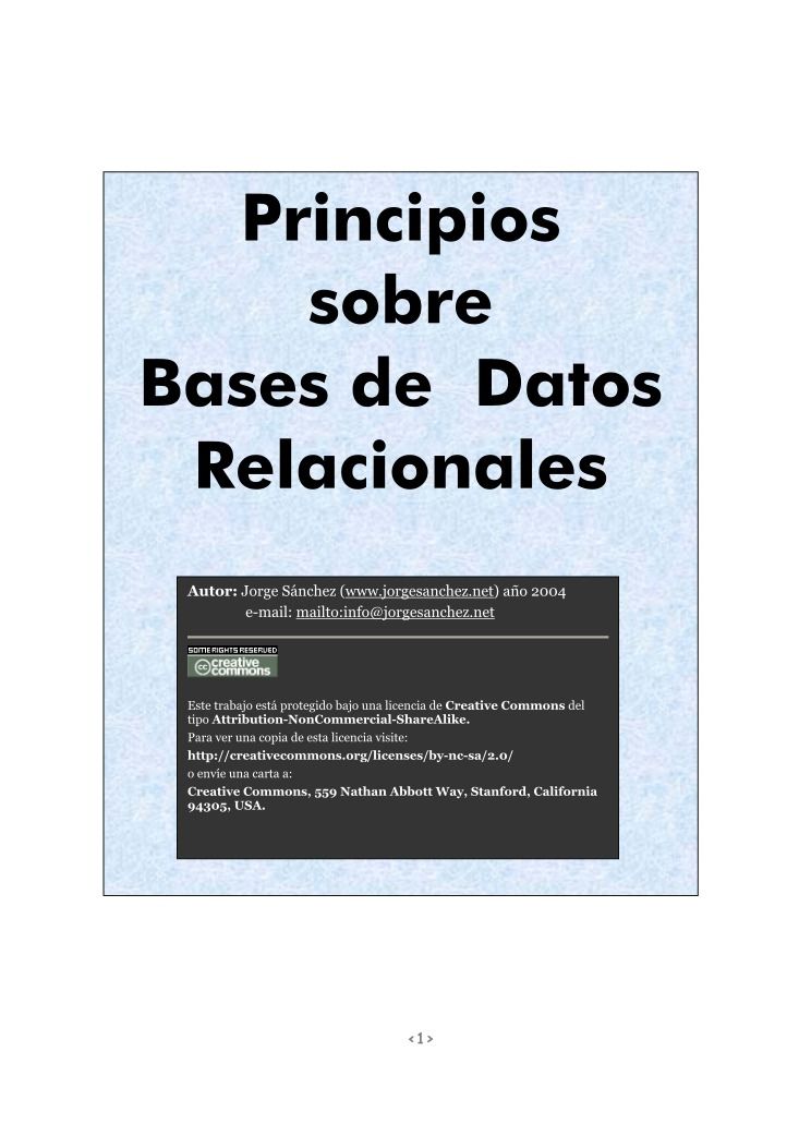 Imágen de pdf Principios sobre Bases de Datos Relacionales