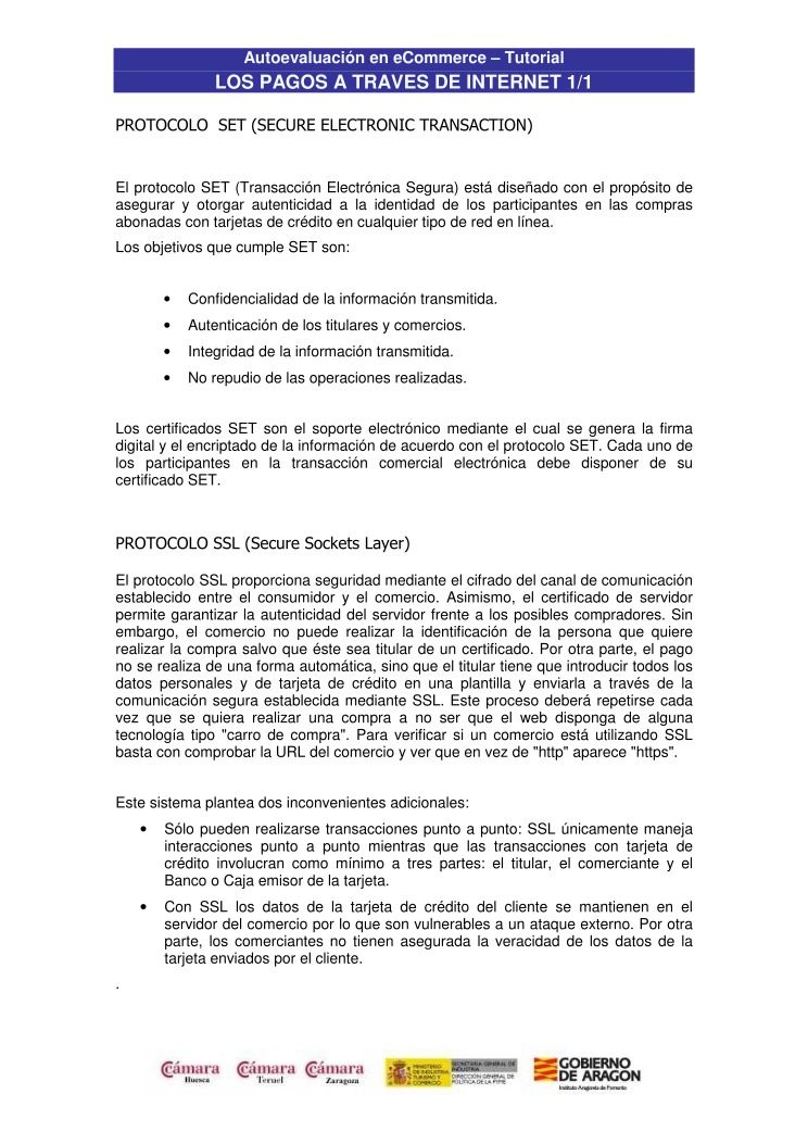 Imágen de pdf Autoevaluación en eCommerce – Tutorial LOS PAGOS A TRAVES DE INTERNET
