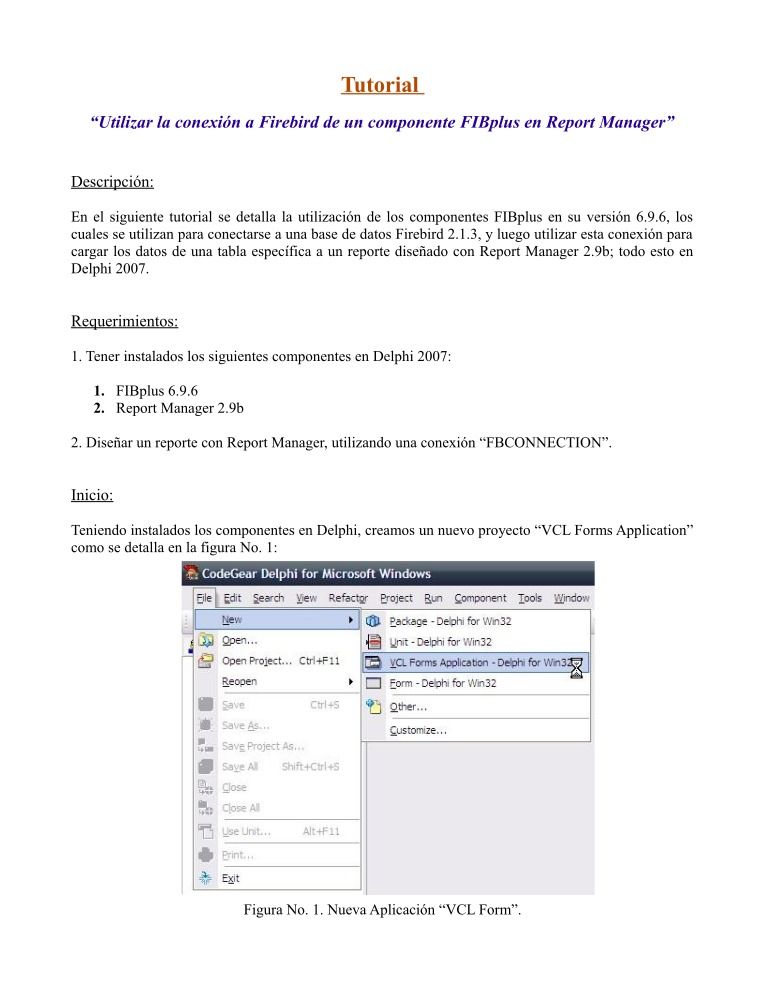 Imágen de pdf Utilizar la conexión a Firebird de un componente FIBplus en Report Manager