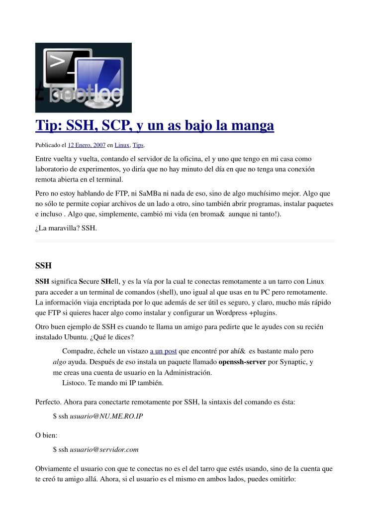 Imágen de pdf Tip: SSH, SCP, y un as bajo la manga