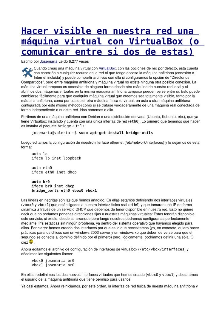 Imágen de pdf Hacer visible en nuestra red una máquina virtual con VirtualBox (o comunicar entre si dos de estas)