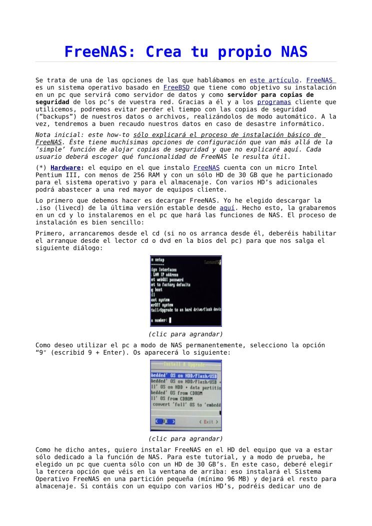 Imágen de pdf FreeNAS: Crea tu propio NAS