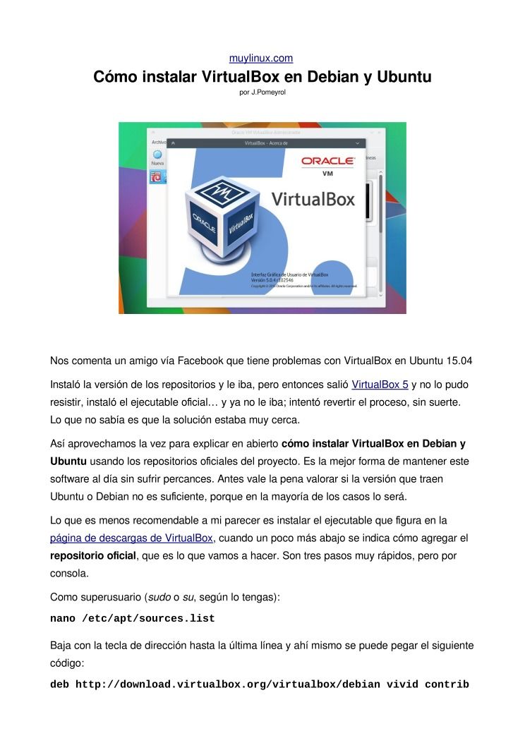 Imágen de pdf Cómo instalar VirtualBox en Debian y Ubuntu