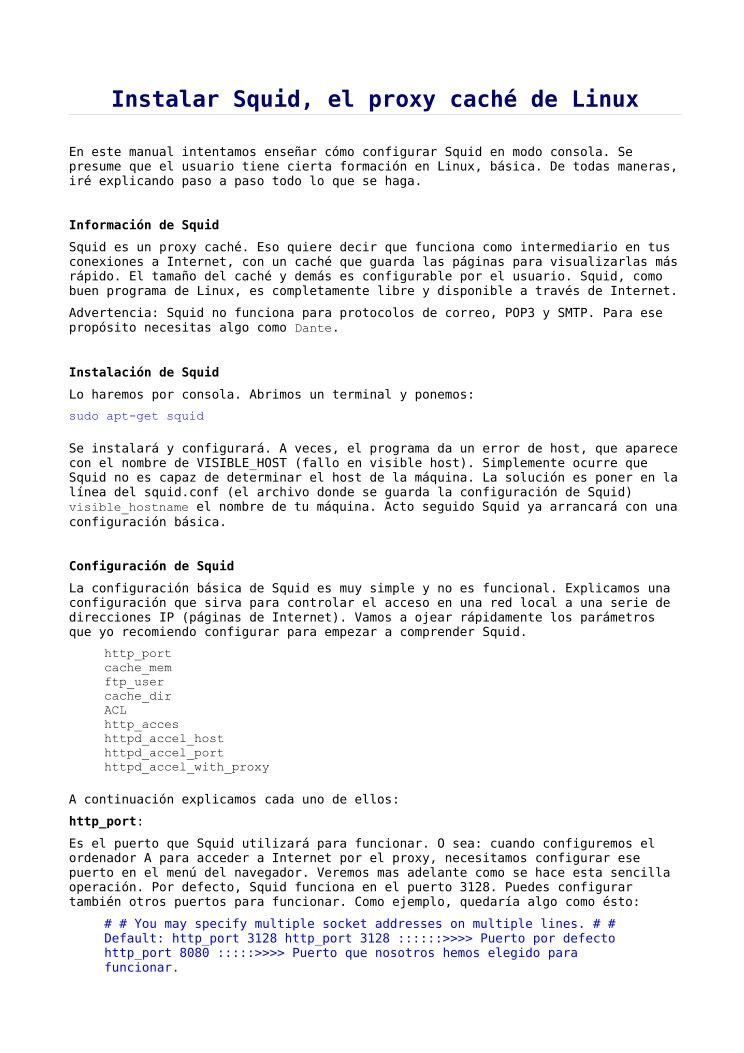 Imágen de pdf Instalar Squid, el proxy caché de Linux